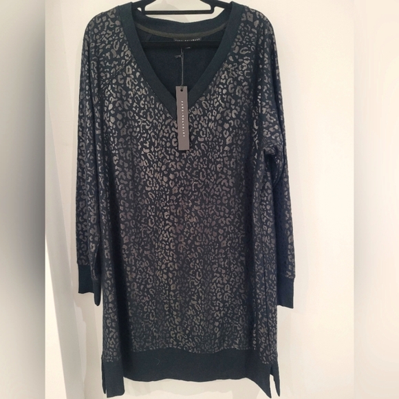 NWT- Jane And Delancey Black Leopard Print Sweater Dress-Large - Picture 1 of 4